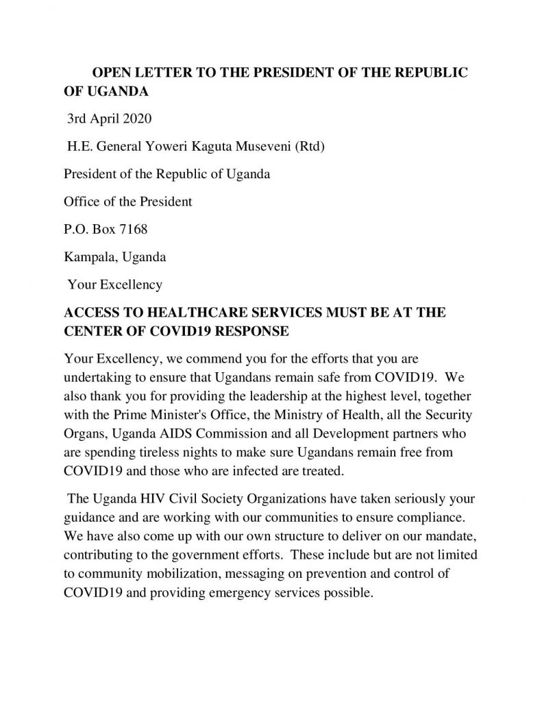Open letter to the President of Uganda – International Community